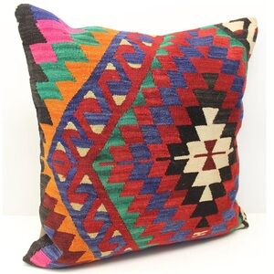 HANDMADE Decorative multicolor kilim pillow cover 24x24 inch